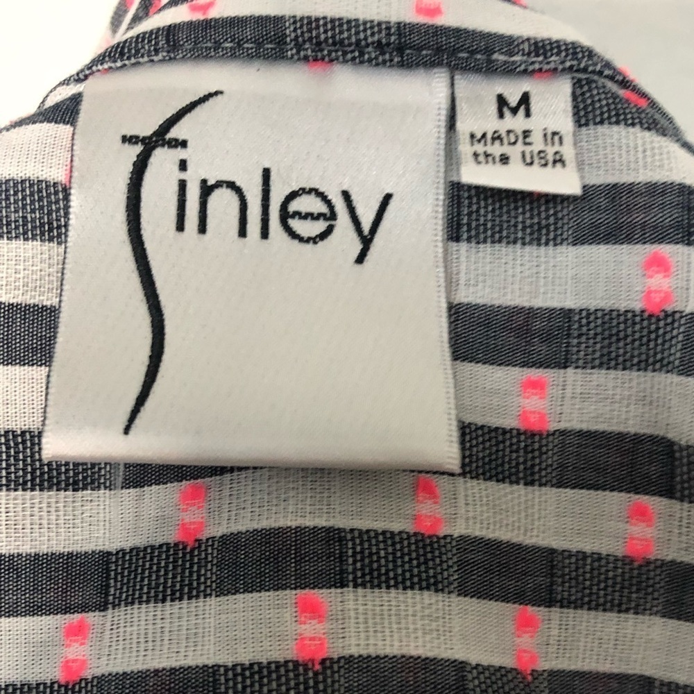 FINLEY Stripped Button-Down Shirt Size Medium - Picture 4 of 6